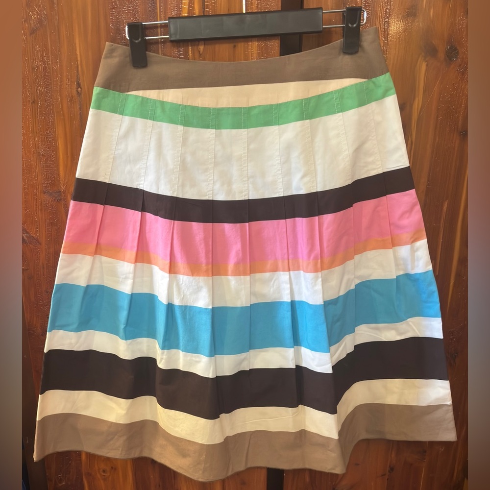 Talbots Colorful Striped Pleated Women's Skirt Size 4